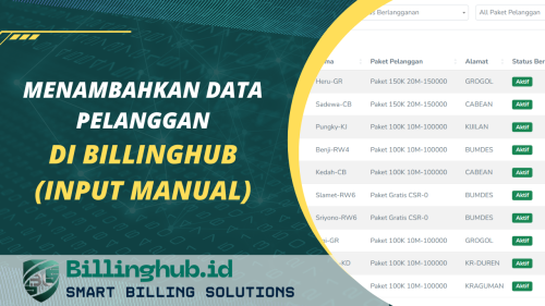 Menambahkan data pelanggan di Billinghub (Input Manual)