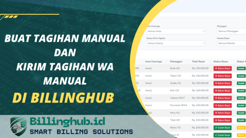 Buat Tagihan Manual dan Kirim Tagihan WA Manual di BillingHub